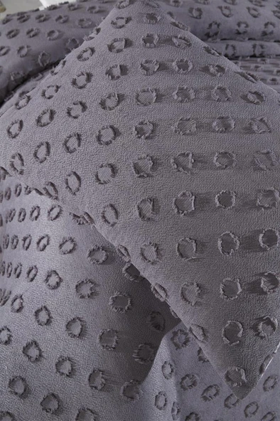 Çeyiz Diyarı Konik 2 Parça Tek Kişilik Pike Takımı Antrasit - Resim 7