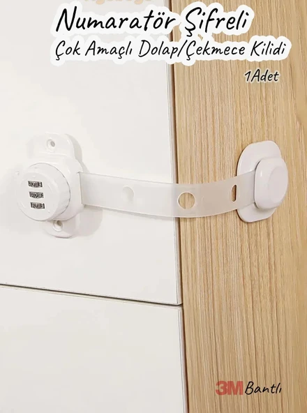 Şeffaf Numaratör Şifreli Çok Amaçlı Esnek Dolap ve Çekmece Kilidi - 2