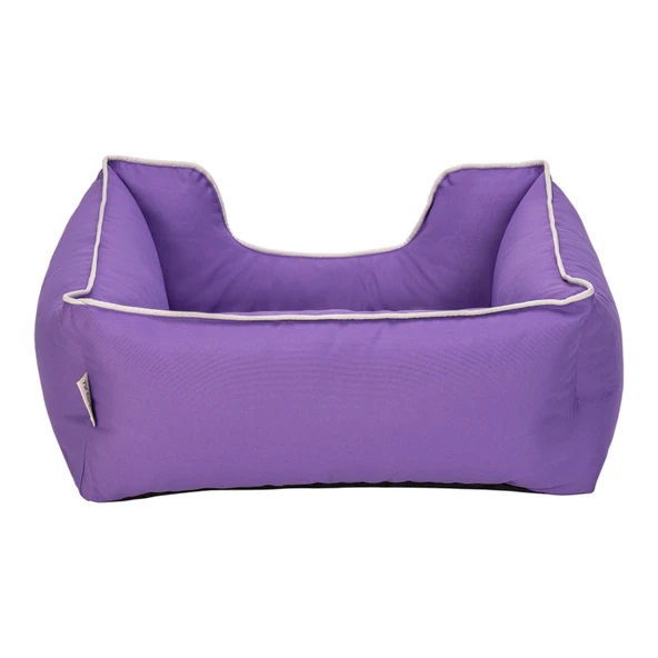 Pet Comfort Alpha  Kedi ve Köpek Yatağı Mor w Beyaz Biye S 60x50cm - Resim 3