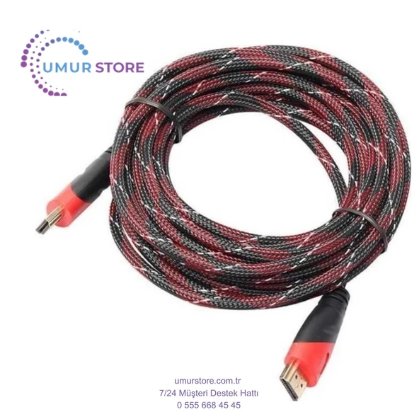 Hasır Örgülü HDMI Kablo - 15M