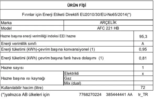 Arçelik AFC 221 HB 72 LT Ankastre Fırın - 3