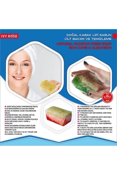 IVY ROSE Doğal Kabak Lifi Gül Sabunu 2'Li - 2
