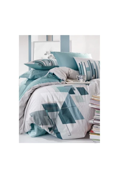 Nesto - Petrol Mode Line Çift Kişilik Nevresim Takımı - Resim 2