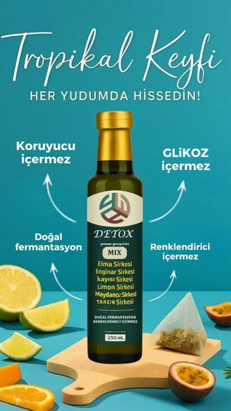 Promar DETOX TROPİKAL MEYVE SİRKESİ 250 ML +MİX DETOX SİRKESİ 250 ML - Resim 2