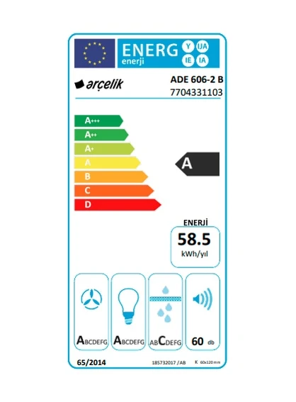 Arçelik ADE 606-2 B Davlumbaz Beyaz - Resim 5