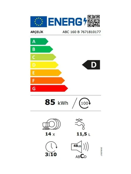 Arçelik ABC 160 B 6 Programlı 14 Kişilik Ankastre Bulaşık Makinesi - Resim 4