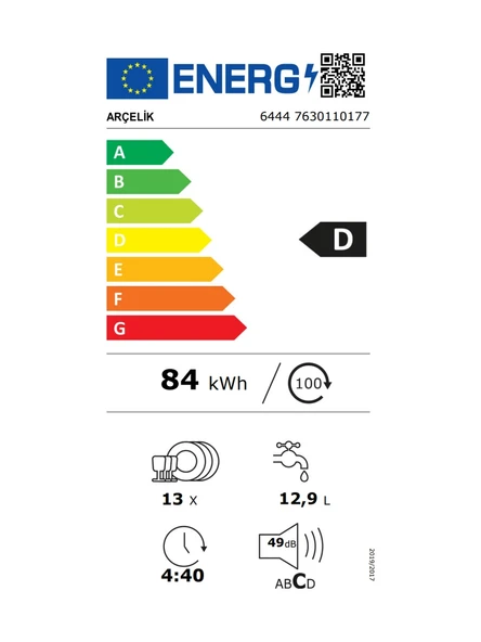 Arçelik 6444 13 Kişilik 4 Programlı Bulaşık Makinesi - Resim 6