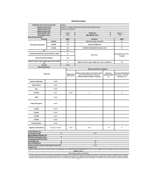 Arçelik 278551 ESC 551 LT No-Frost Kombi Tipi Buzdolabı - Resim 8