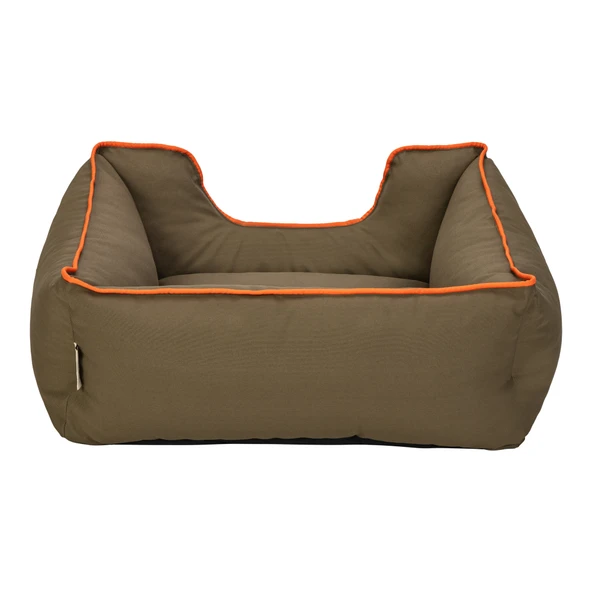 Pet Comfort Alpha  Kedi ve Köpek Yatağı Haki w Turuncu Biye S 60x50cm - Resim 3