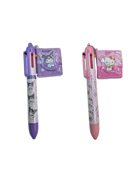 KUROMI HELLO KITTY TUKENMEZ KALEM 6 RENKLI DEFTER ürün görseli 1