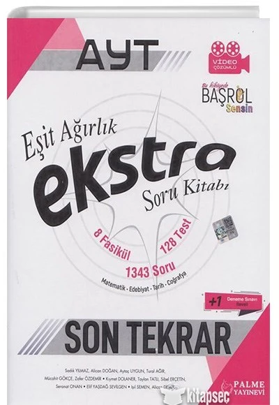 AYT Eşit Ağırlık Ekstra Son Tekrar Soru Kitabı Palme Yayınları ürün görseli 1