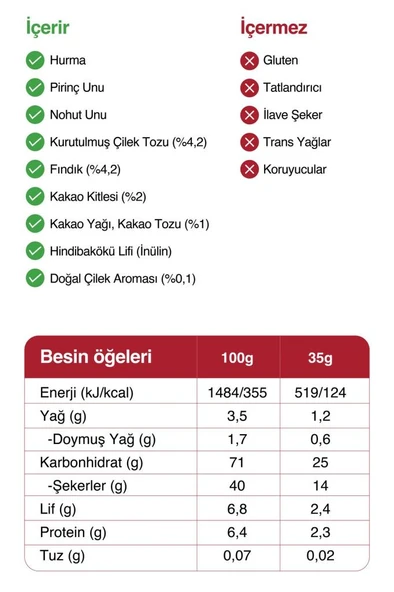 Meyve Bar - Çilekli ve Fındıklı 35g x 12 Adet - 5