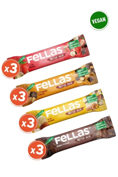 Meyve Bar 35g Karma Kutu 12 Adet (4 Çeşit) - 1