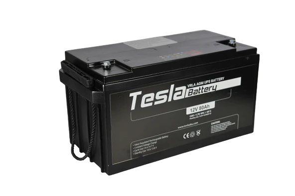 TESLA 12V 80 Amper (12V 80AH) AGM KURU TİP UPS AKÜ (YENİ ÜRETİM) - 2