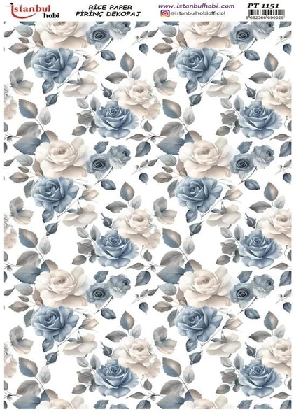 İstanbul Hobi Çiçek Temalı Pirinç Dekopaj pt1151 ürün görseli
