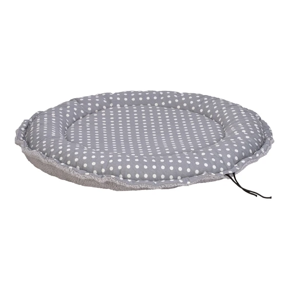 Pet Comfort Sunflower Kedi ve Köpek Yatağı Çift Taraflı Gri Dot/Peluş 85cm - Resim 2