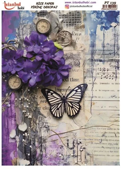 İstanbul Hobi Çiçek Temalı Pirinç Dekopaj pt139 ürün görseli