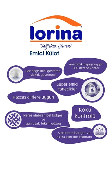Lorina Yetişkin Emici Külot Large 30'lu 3 Paket 90 Adet - Resim 2