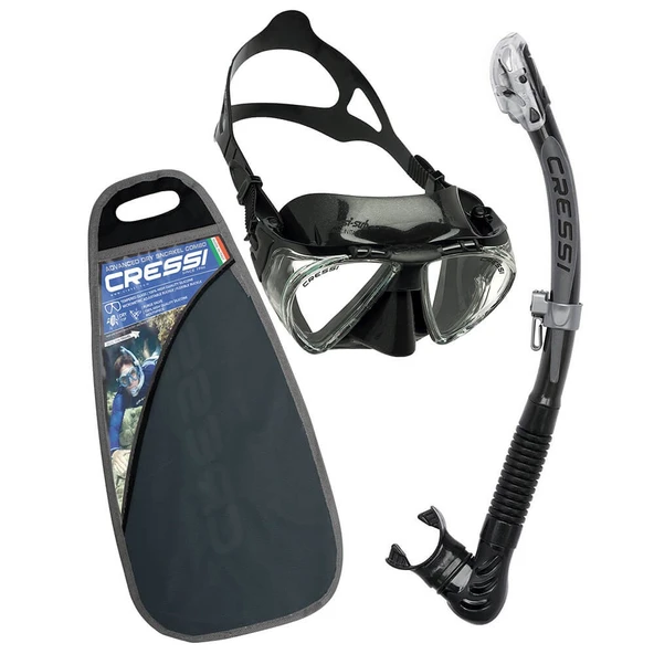 Cressi Penta + Alpha Maske Şnorkel Set Black/Blue DS323520 ürün görseli