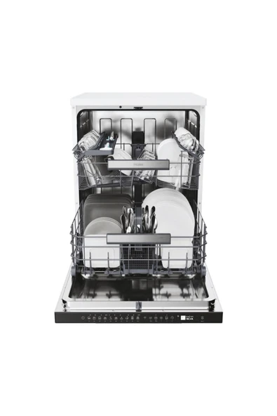 Haier 15 kişilik yıkama kapasitesi, C enerji sınıfı, 10 programlı, 2 sepetli, Beyaz - Resim 3