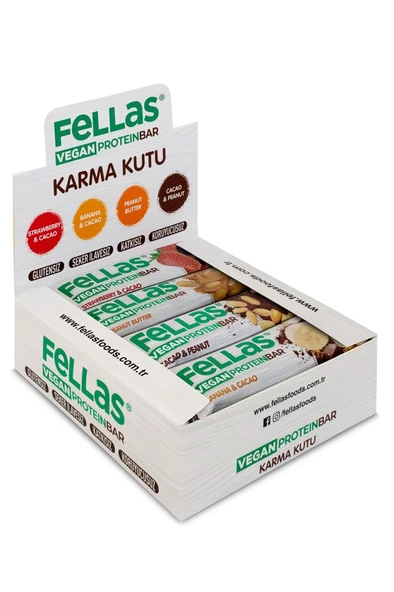 Vegan Protein Bar 40g Karma Kutu 12 Adet (4 ÇEŞİT) - 2