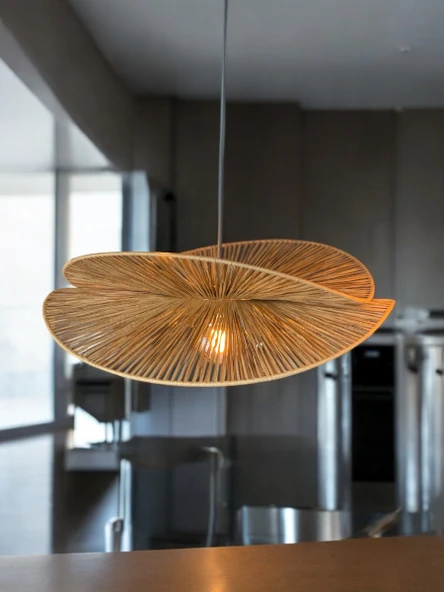 Nova 65x65cm Bohem Avize Hasır Avize Rüstik Avize Jüt Avize Doğal Avize Tavan Aydınlatması - Resim 2