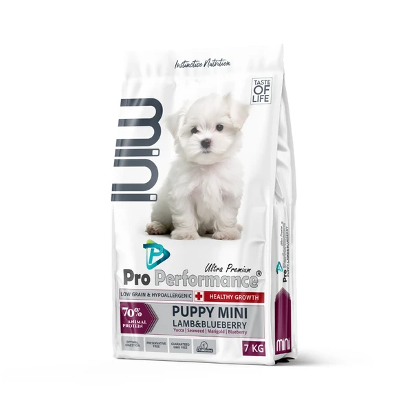 Pro Performance Ultra Premium Hipoalerjenik Kuzu Etli ve Yaban Mersinli Küçük Irk Yavru Köpek Maması 7 Kg ürün görseli 1