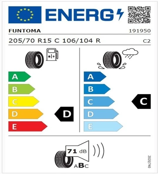 Funtoma 205/70 R15 C TL 106/104R 8PR VANFUN Kamyonet Yaz Lastiği (Üretim Tarihi:2025) ürün görseli 1