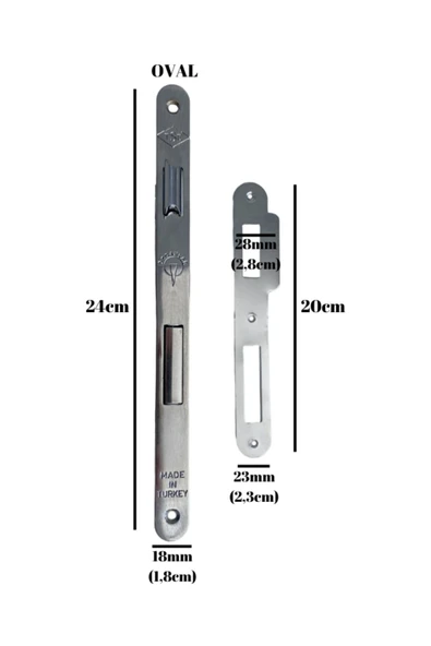 ÖZCANLAR KİLİT OVAL 45mm Gömme İç Kapı WC Kilidi Tuvalet ve Banyo Kapısı Kilidi(WC)(18mmx45mm) - 4