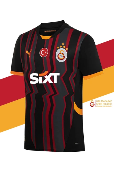 Galatasaray Orijinal Lisanslı 2024/25 Alternatif Siyah Forma Spor Bileklik Set Hediyelik Ahşap Kutulu - Resim 4