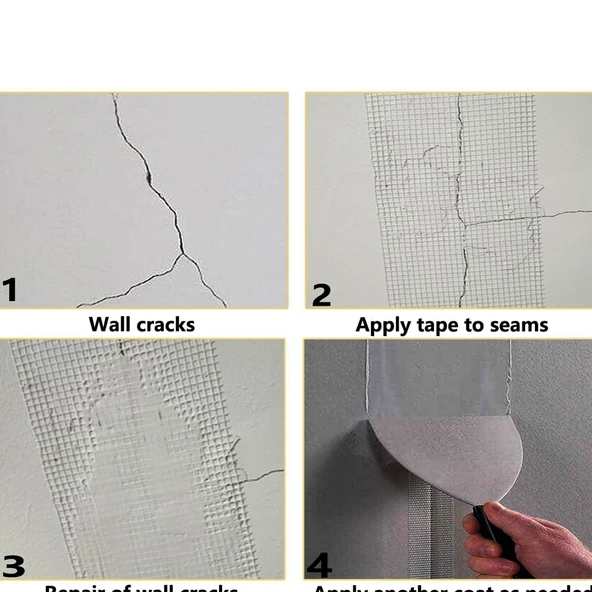Yapışkanlı Derz Bandı 90 Metre İç Dış Cephe Sıva Filesi 5 cm Tamir Sıvası Yalıtım Montalama Bant - Resim 6