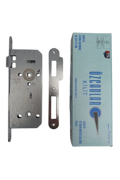 ÖZCANLAR KİLİT OVAL 45mm Gömme İç Kapı WC Kilidi Tuvalet ve Banyo Kapısı Kilidi(WC)(18mmx45mm) - 1