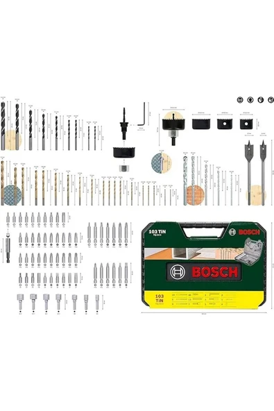 Bosch V-line 103 Parça Vidalama Ve Matkap Ucu Seti 2 G07 17 367 103 Tin - 3
