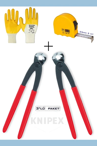 Knipex Kerpeten 280mm 2 Adet) (DEKOR METRE 25MM 5 MT ÜNİVERSAY ELDİVEN) Ekonomik Seri - 1