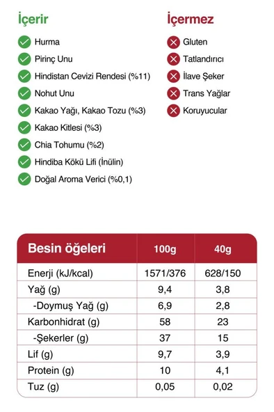 Meyve Bar - Chialı ve Hindistan Cevizli 40 gr x 12 Adet - 6
