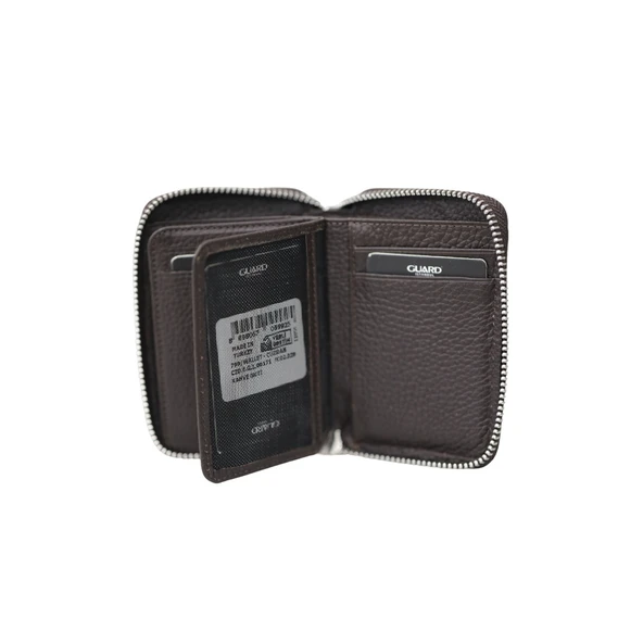 Guard Fermuarlı Kahve Hakiki Deri Erkek Cüzdan P799 - Resim 4