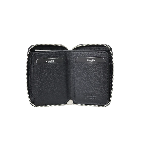Guard Fermuarlı Siyah Hakiki Deri Mini Erkek Cüzdan P799 - Resim 3
