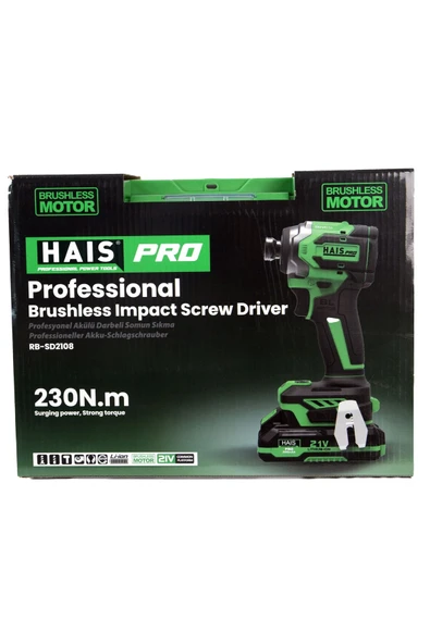 Hais Pro Profesyonel Darbeli Vidalama 21 V 2.0 Ah Çift Akülü - 3