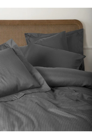 Çift Kişilik Nevresim Takımı Ten Craft Antrasit - Resim 2