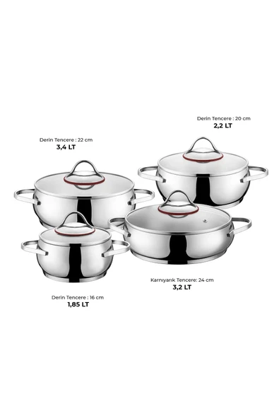 Seylan Tencere Seti 8 Parça - Resim 7