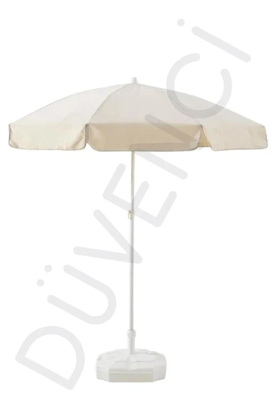 Plaj Şemsiyesi, Krem Renkli, 10 Telli, 2 Metre Çaplı, Güneşe Göre Açılanabilir Bidonsuz ürün görseli