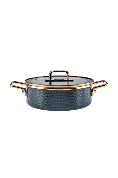 Kristal Emaye Granit Antrasit Indüksiyon Tabanlı 14 Parça Çeyiz Set - Resim 4