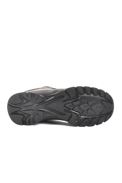 Voyager Siyah Hakiki Deri Fermuarlı Bağcık Detaylı Kadın Düz Bot - Resim 5