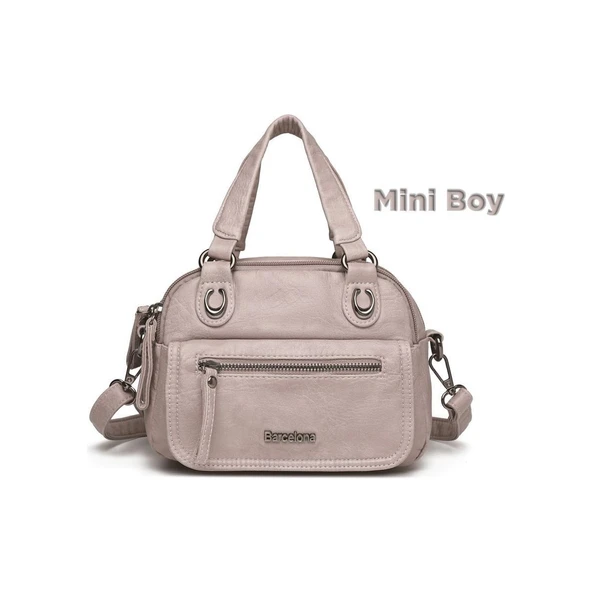 Mini Boy Yıkama Deri Elden Tutmalı Kadın Çantası 21-K Barcelona 1933 ürün görseli