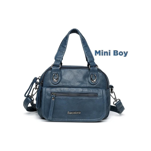 Mini Boy Yıkama Deri Elden Tutmalı Kadın Çantası 21-K Barcelona 1933 ürün görseli
