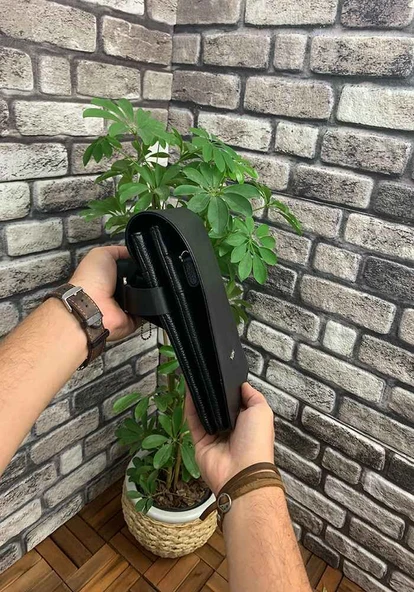 Guard Siyah Hakiki Deri Omuz Askılı Çanta Erkek / Kadın P1755 - Resim 4