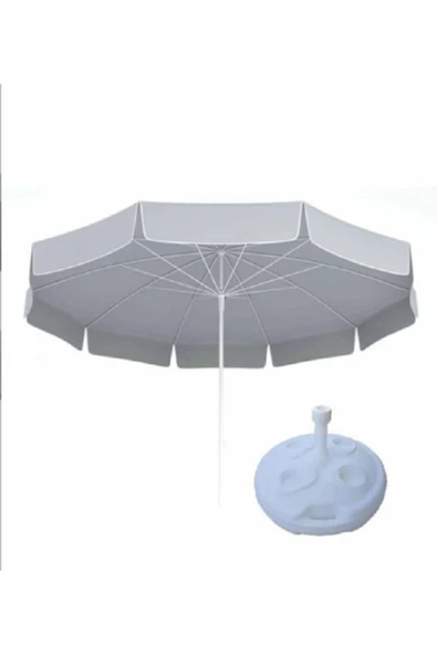 Sume 10 Telli Plaj Balkon Bahçe Şemsiyesi Eğilebilir 200 cm Çap Bidon Dahil - Resim 2