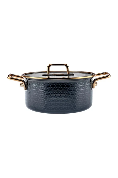 Kristal Emaye Granit Antrasit Indüksiyon Tabanlı 14 Parça Çeyiz Set - Resim 3