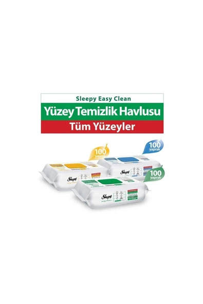 Sleepy Easy Clean Beyaz Sabun + Çamaşır Suyu + Arap Sabunu Katkılı 3X100 (300 Yaprak) ürün görseli