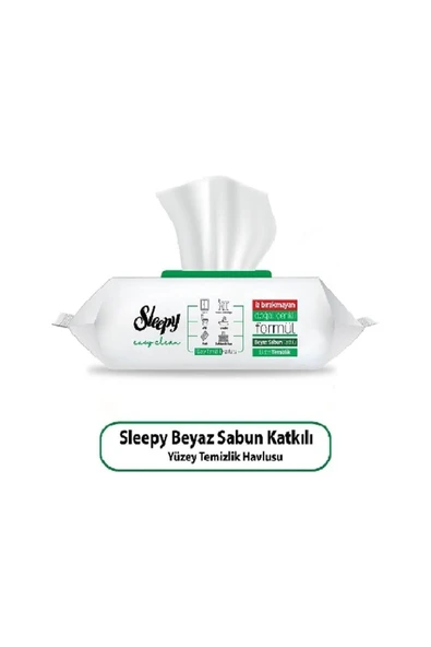 Sleepy Easy Clean Beyaz Sabun Katkılı Yüzey Temizlik Havlusu 3 Adet 3X100 300 Yaprak - Resim 2